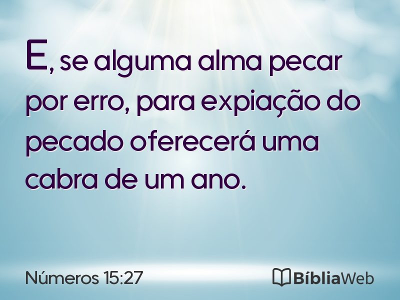 Números 15:27 em imagem para compartilhar