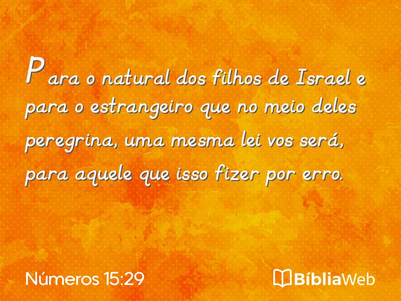 Números 15:29 em imagem para compartilhar