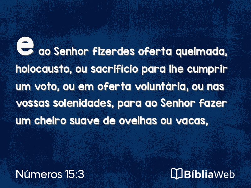 Números 15:3 em imagem para compartilhar