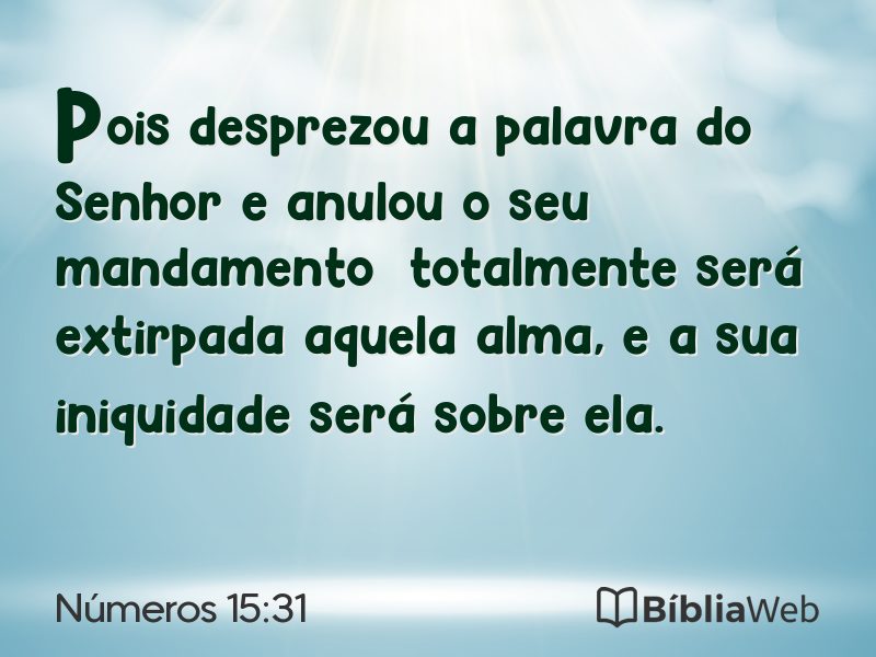 Números 15:31 em imagem para compartilhar