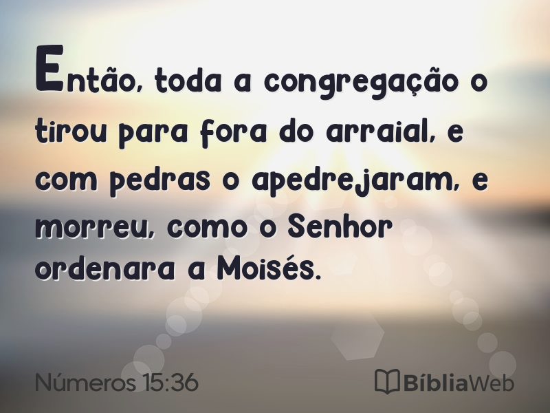 Números 15:36 em imagem para compartilhar