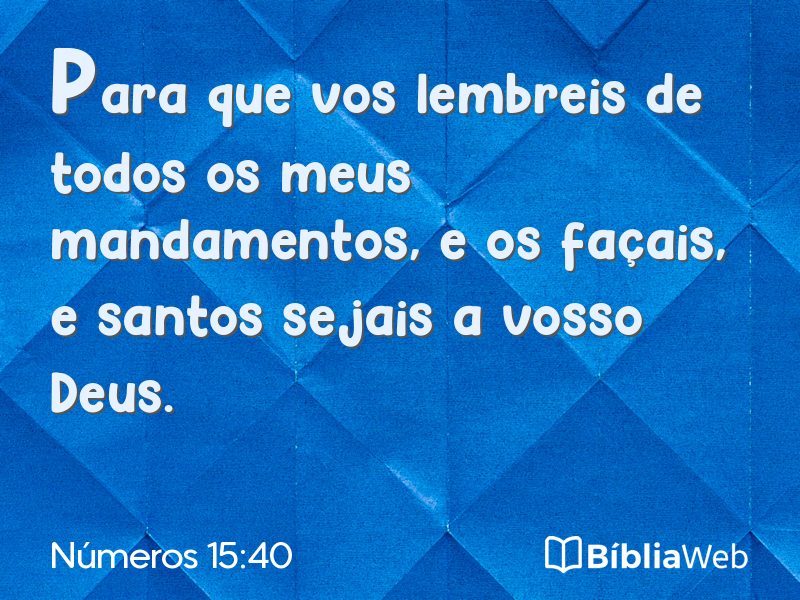 Números 15:40 em imagem para compartilhar