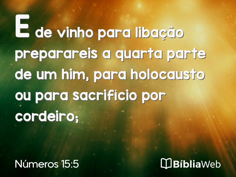 Números 15:5 em imagem para compartilhar