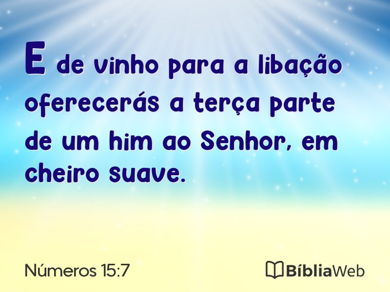 Números 15:7 em imagem para compartilhar