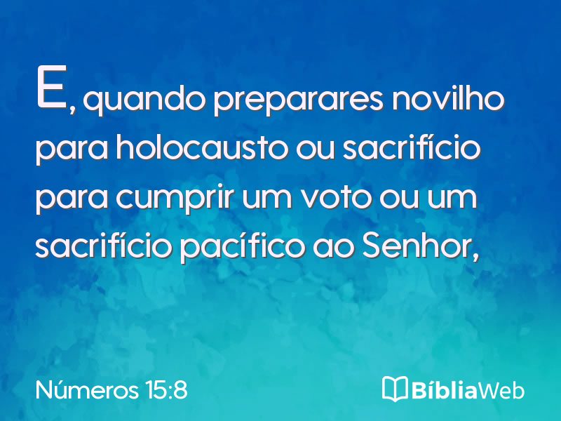 Números 15:8 em imagem para compartilhar