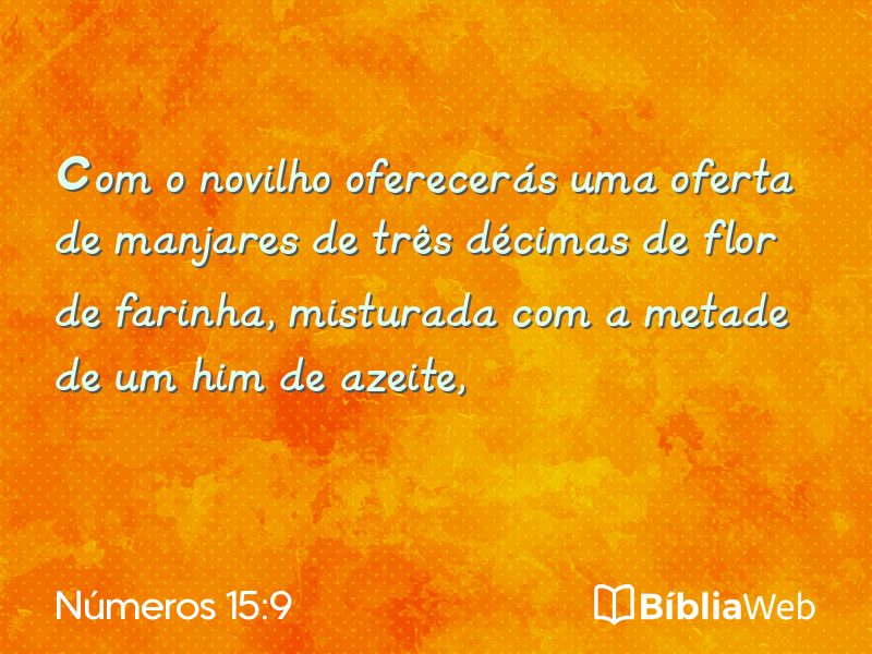 Números 15:9 em imagem para compartilhar