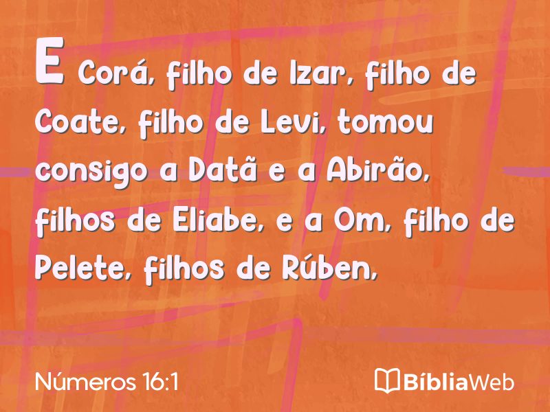 Números 16:1 em imagem para compartilhar