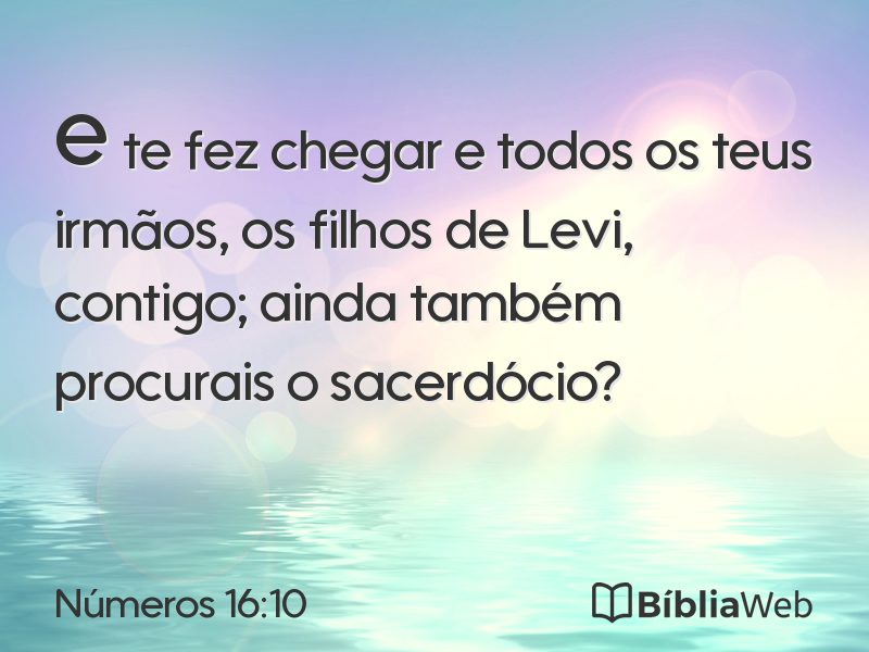 Números 16:10 em imagem para compartilhar