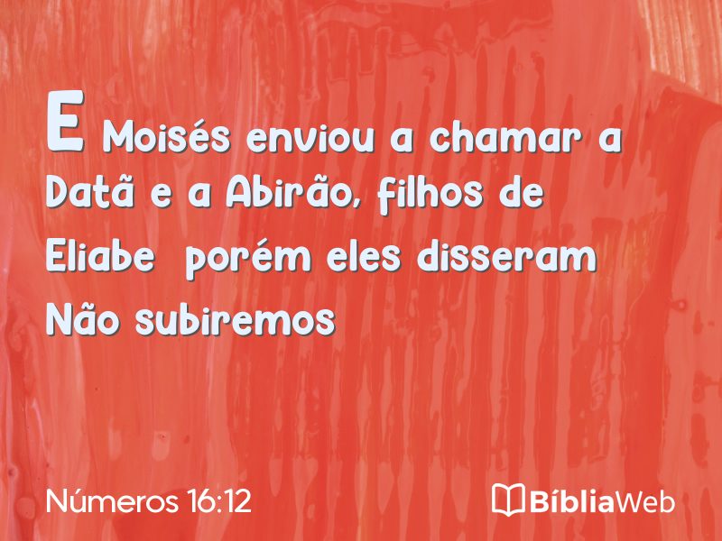 Números 16:12 em imagem para compartilhar
