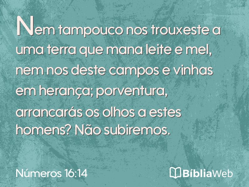 Números 16:14 em imagem para compartilhar