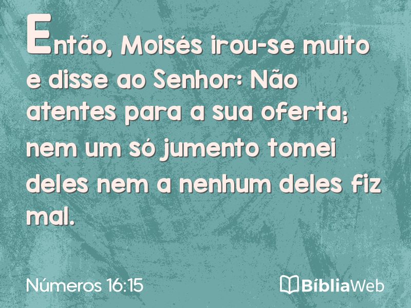 Números 16:15 em imagem para compartilhar