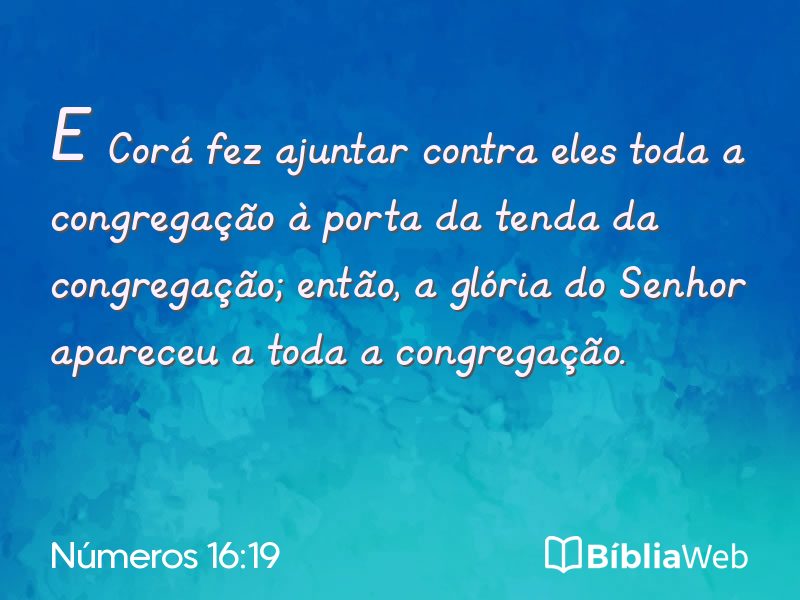 Números 16:19 em imagem para compartilhar