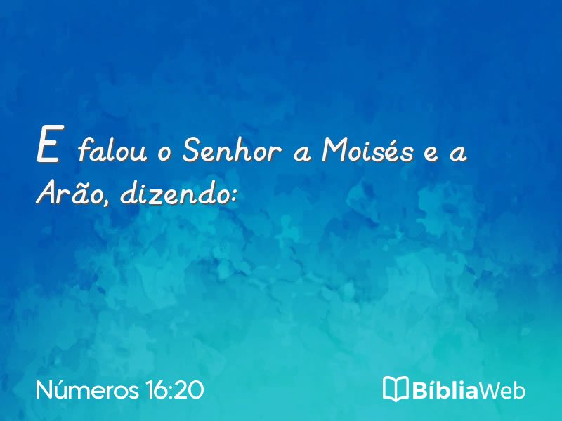 Números 16:20 em imagem para compartilhar