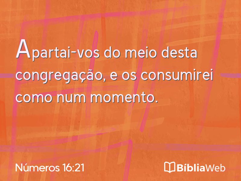 Números 16:21 em imagem para compartilhar