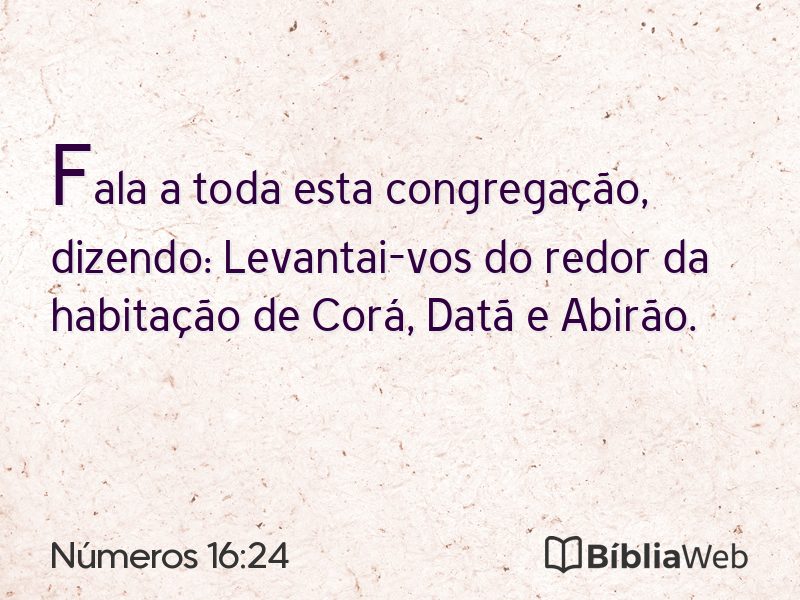 Números 16:24 em imagem para compartilhar