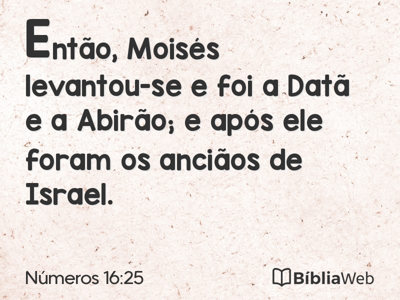 Números 16:25 em imagem para compartilhar