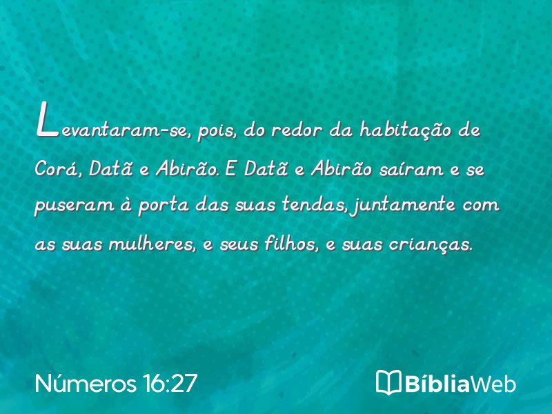 Números 16:27 em imagem para compartilhar