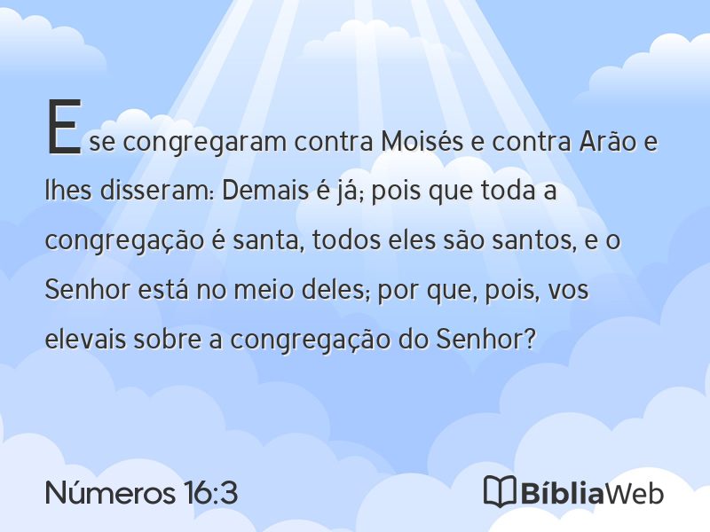 Números 16:3 em imagem para compartilhar