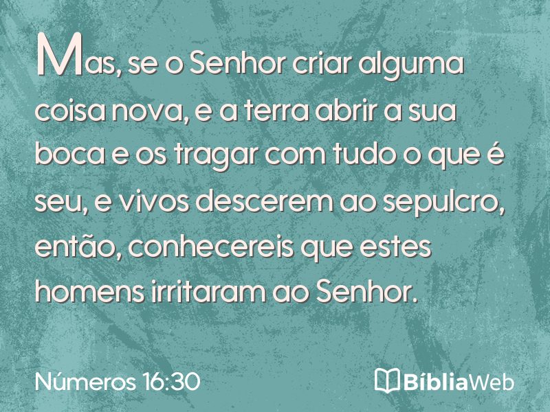 Números 16:30 em imagem para compartilhar
