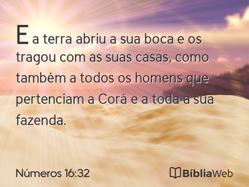 Números 16:32 em imagem para compartilhar