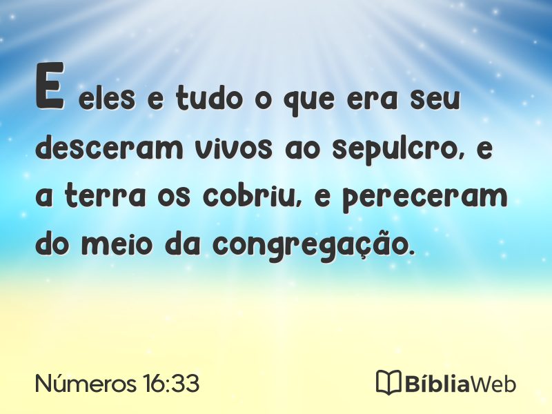Números 16:33 em imagem para compartilhar