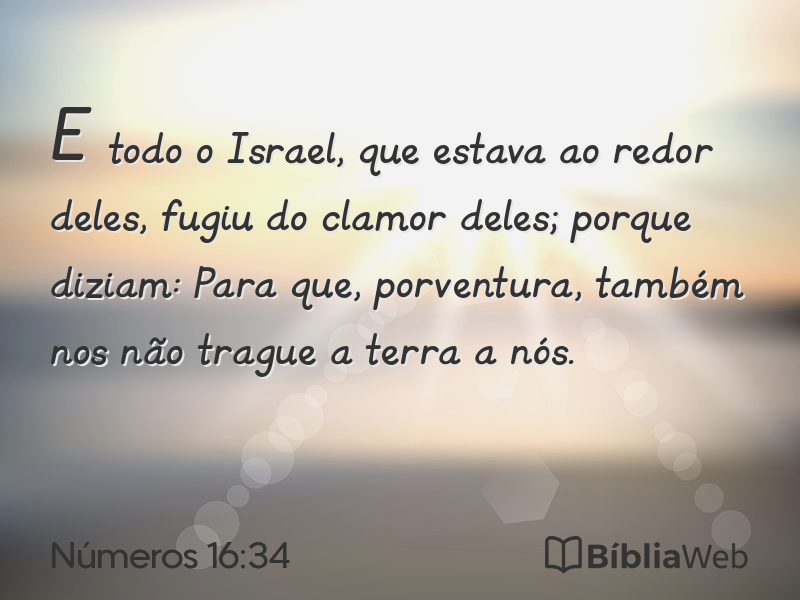 Números 16:34 em imagem para compartilhar