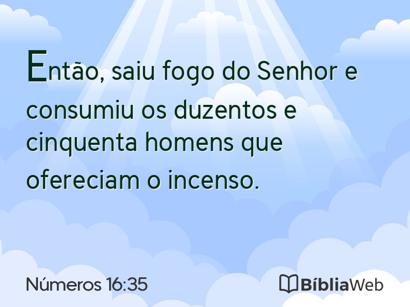 Números 16:35 em imagem para compartilhar