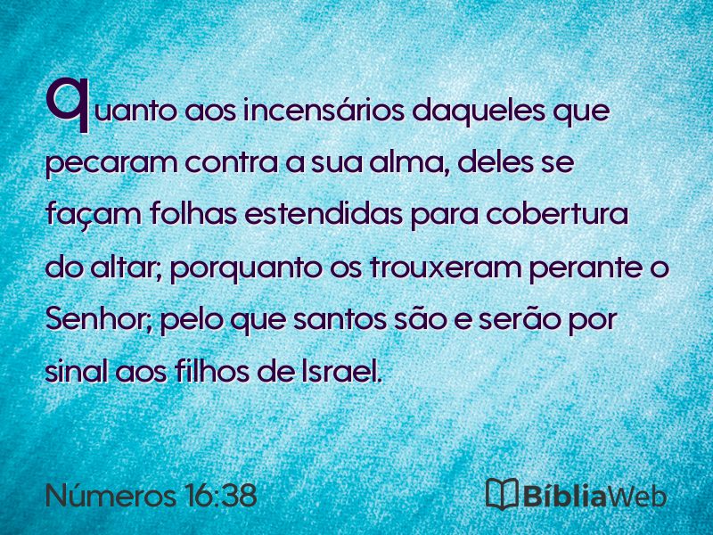 Números 16:38 em imagem para compartilhar