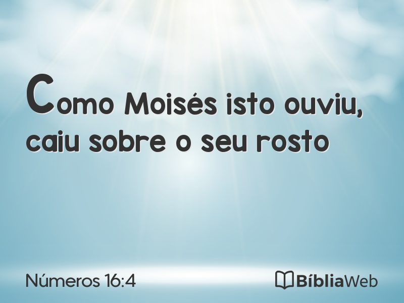 Números 16:4 em imagem para compartilhar