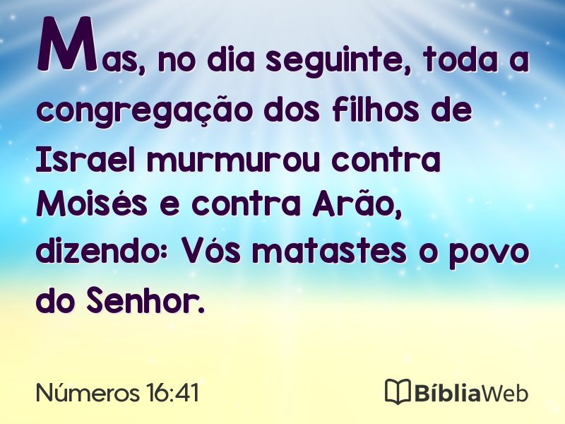 Números 16:41 em imagem para compartilhar
