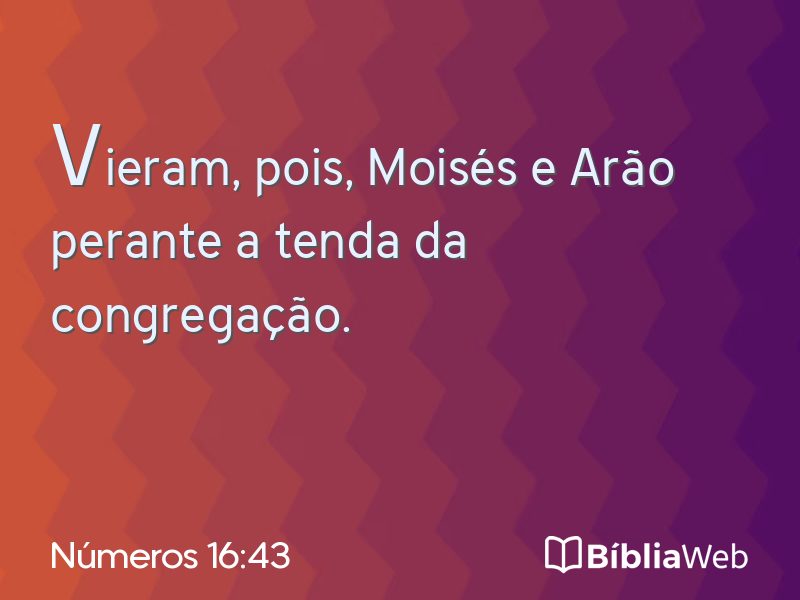 Números 16:43 em imagem para compartilhar