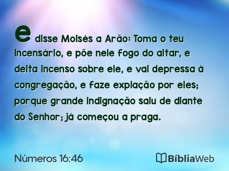 Números 16:46 em imagem para compartilhar
