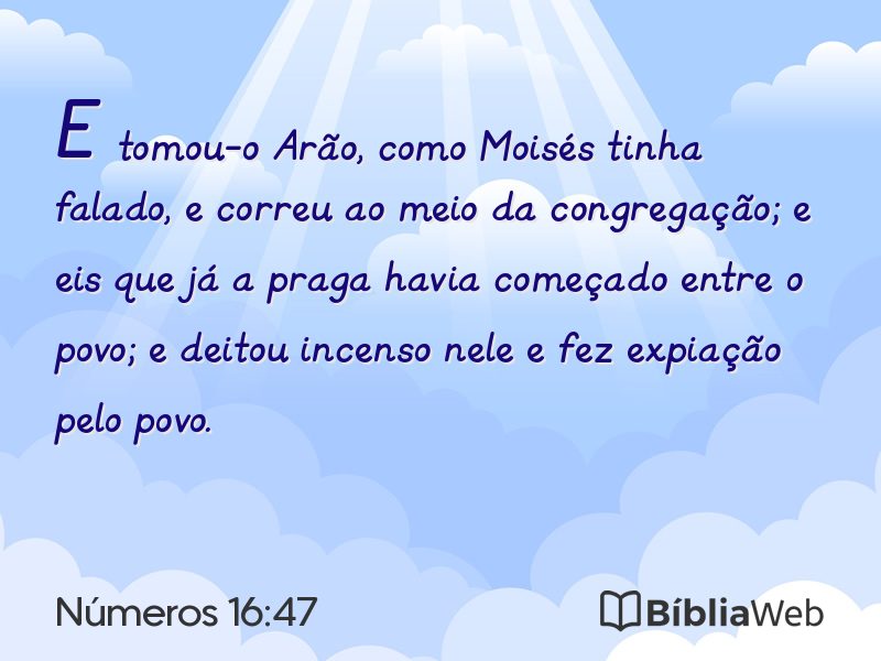 Números 16:47 em imagem para compartilhar