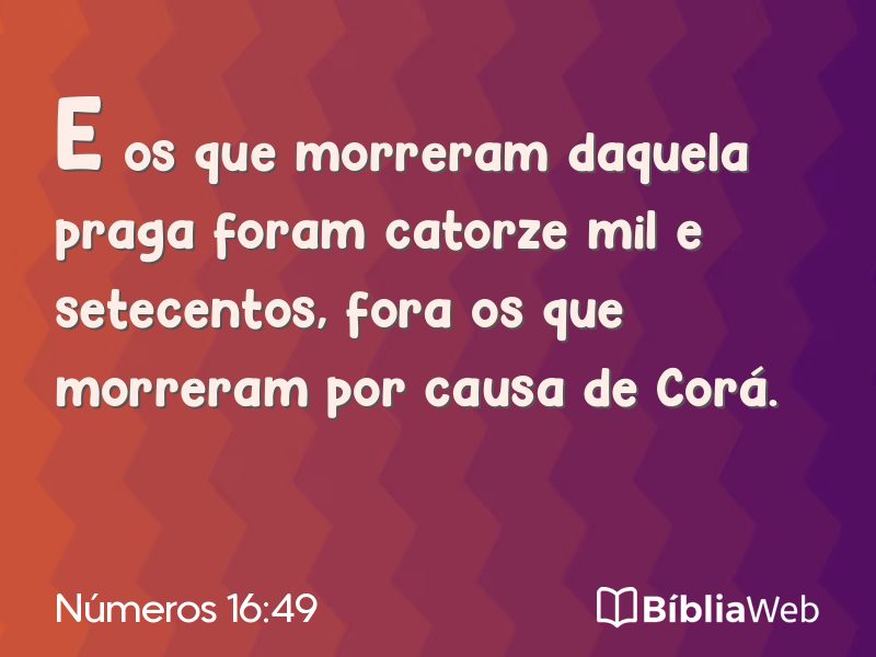 Números 16:49 em imagem para compartilhar