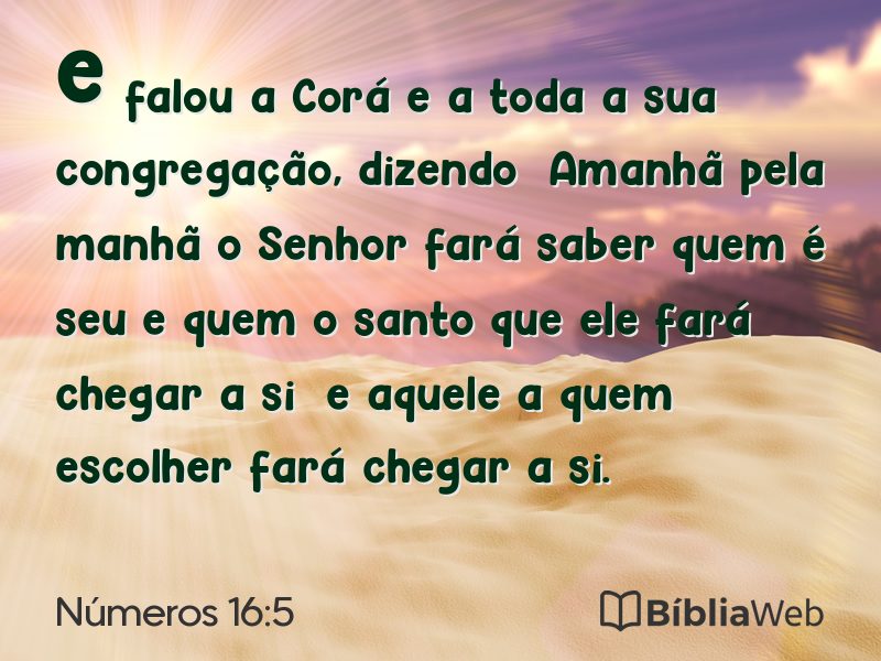 Números 16:5 em imagem para compartilhar