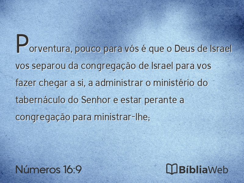 Números 16:9 em imagem para compartilhar