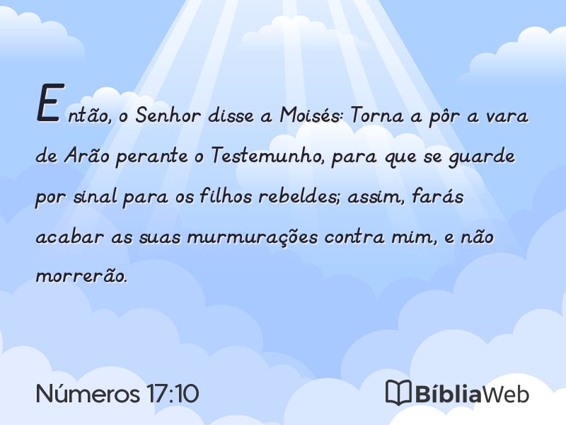 Números 17:10 em imagem para compartilhar