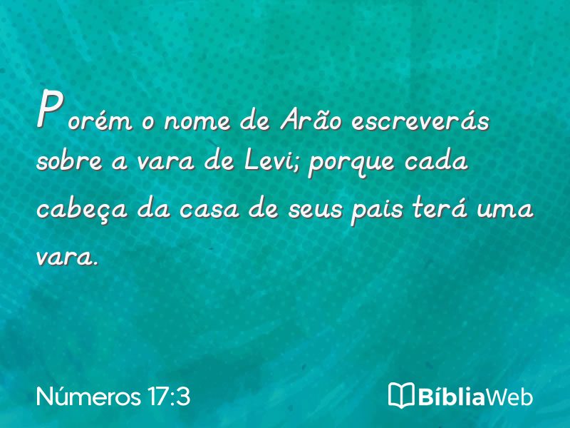 Números 17:3 em imagem para compartilhar