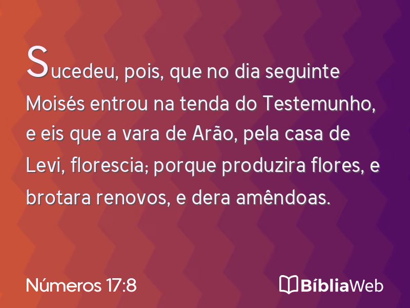 Números 17:8 em imagem para compartilhar