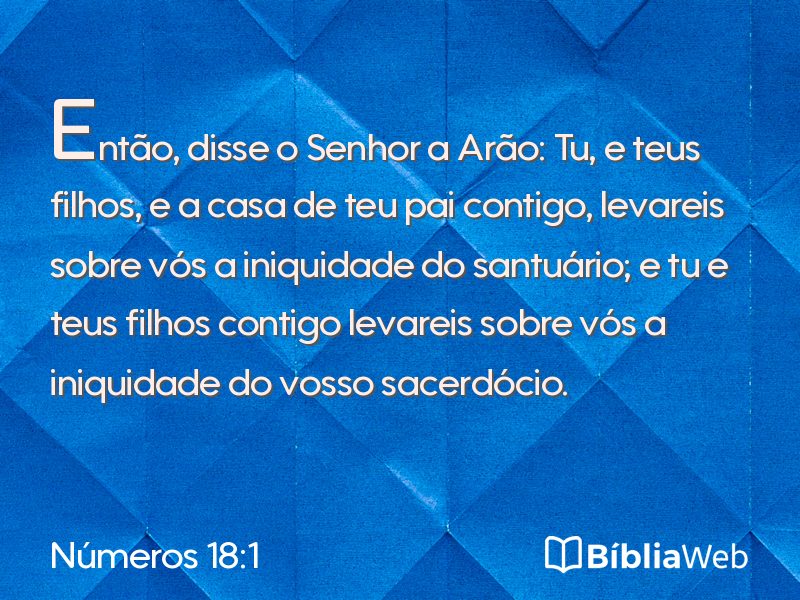 Números 18:1 em imagem para compartilhar
