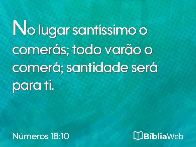 Números 18:10 em imagem para compartilhar