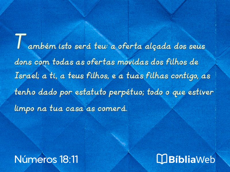 Números 18:11 em imagem para compartilhar