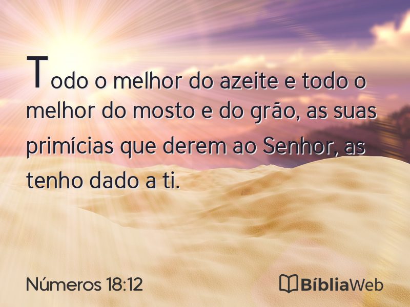 Números 18:12 em imagem para compartilhar