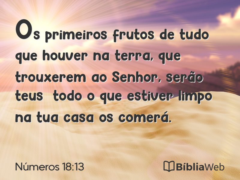 Números 18:13 em imagem para compartilhar