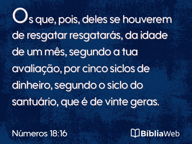 Números 18:16 em imagem para compartilhar