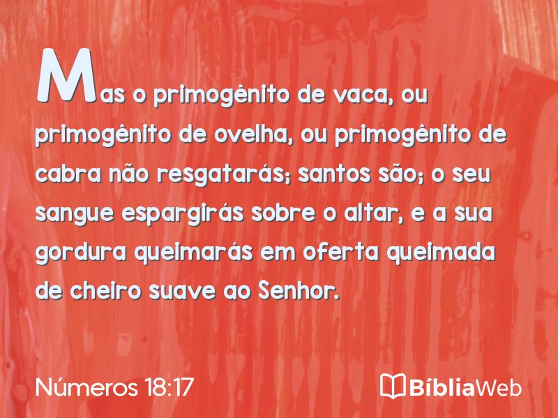 Números 18:17 em imagem para compartilhar