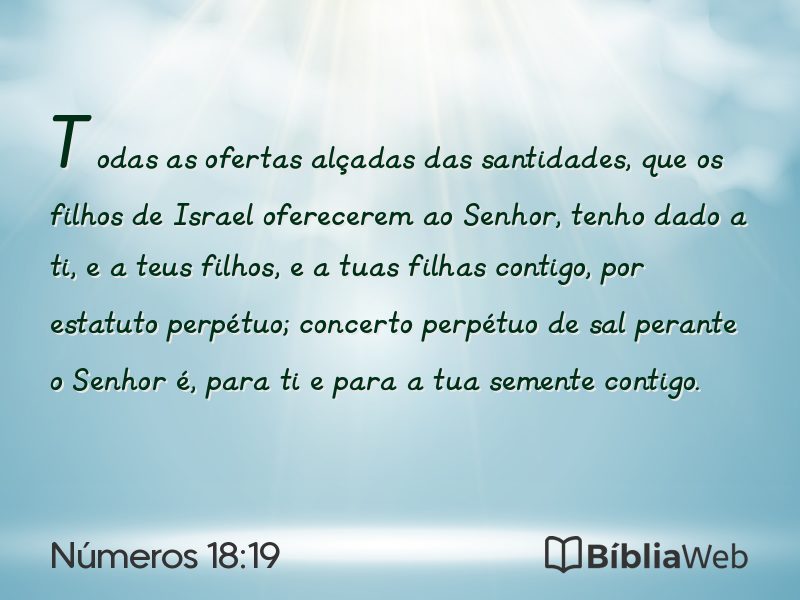 Números 18:19 em imagem para compartilhar