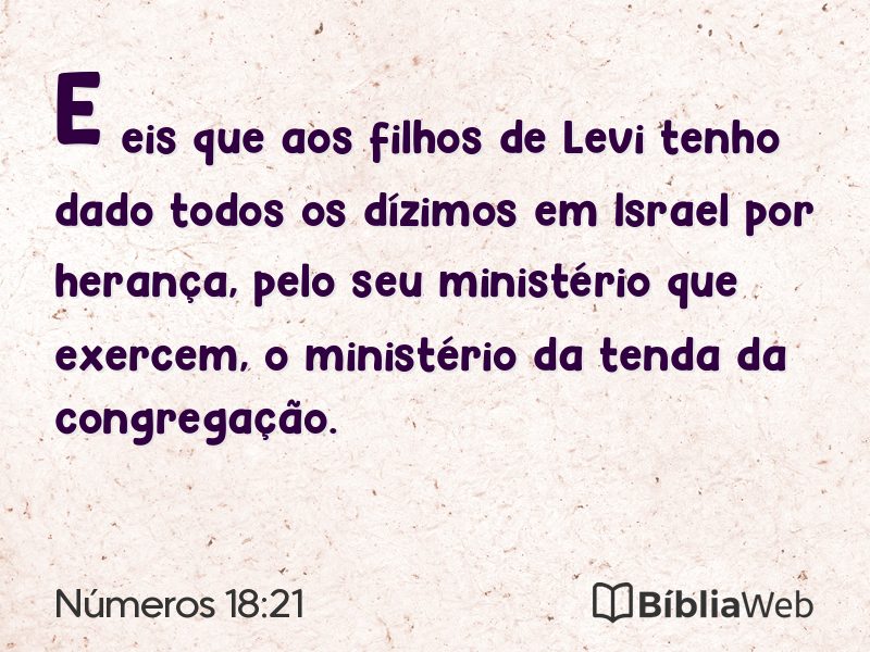 Números 18:21 em imagem para compartilhar