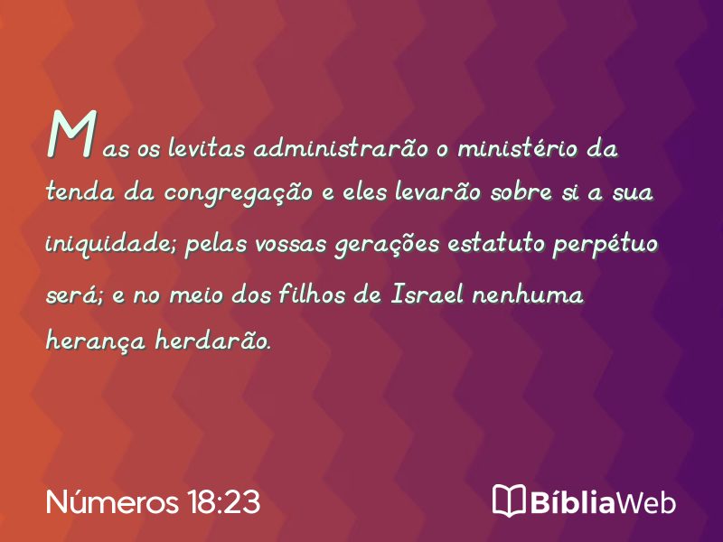 Números 18:23 em imagem para compartilhar