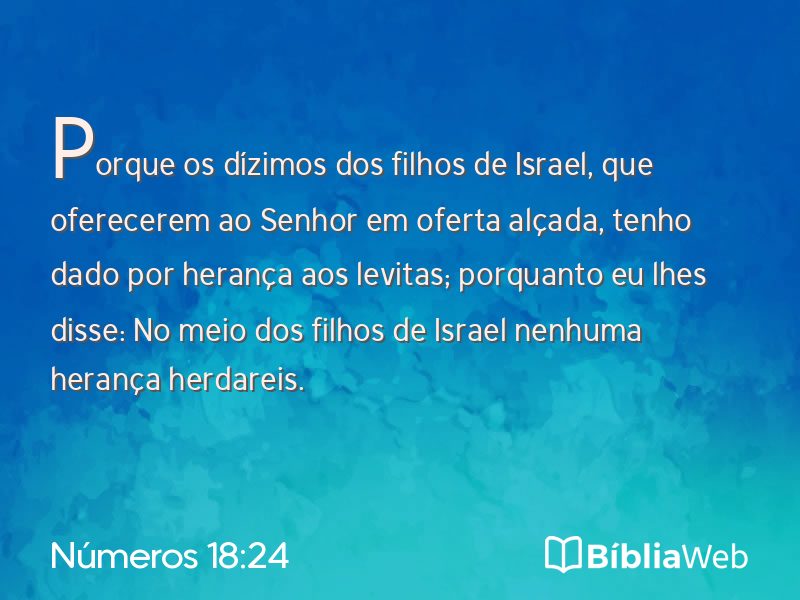 Números 18:24 em imagem para compartilhar